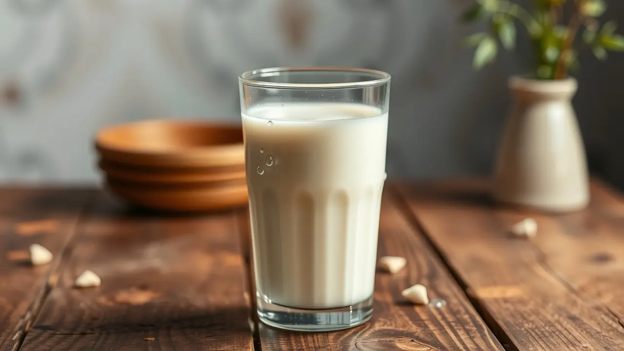 Copo de leite fresco e convidativo