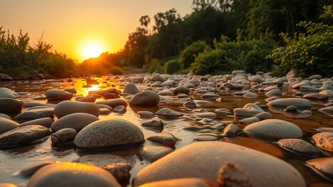 Significado de Sonhar com Leito do Rio: Desvende os Mistérios! Leito do rio ao entardecer