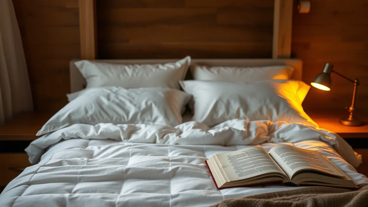 Significado de Sonhar com Leito: Decifre as Mensagens do Seu Subconsciente Quarto aconchegante com cama branca, paz e tranquilidade.