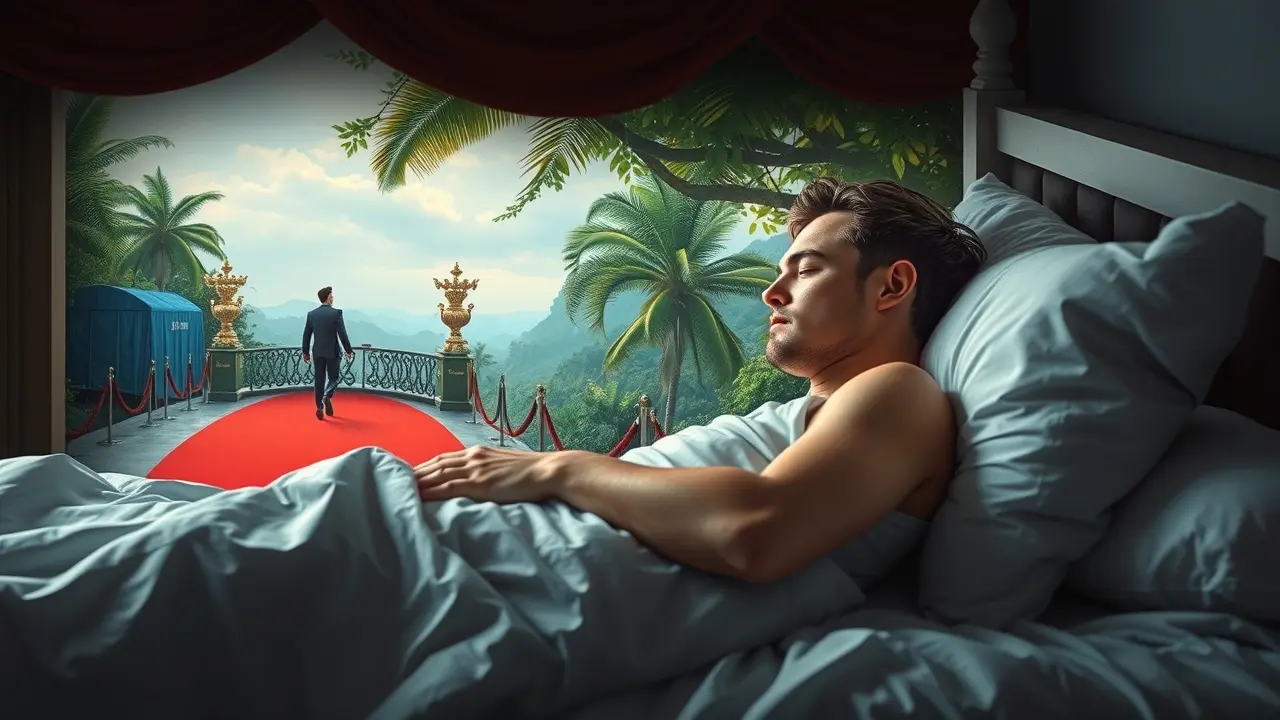 Homem sonhando com Leonardo DiCaprio