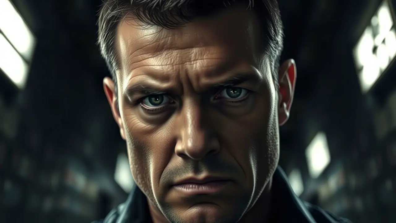 Homem forte e determinado, similar a Lincoln Burrows.