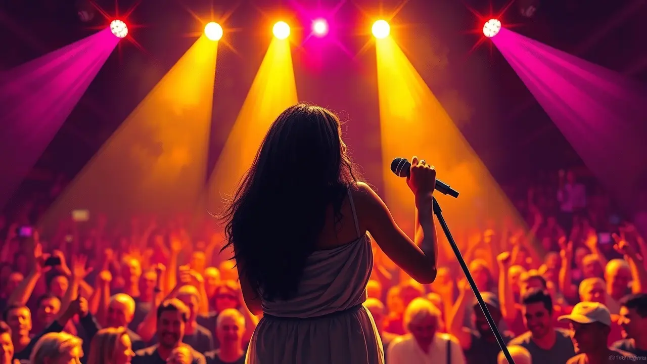 Liniker cantando no palco