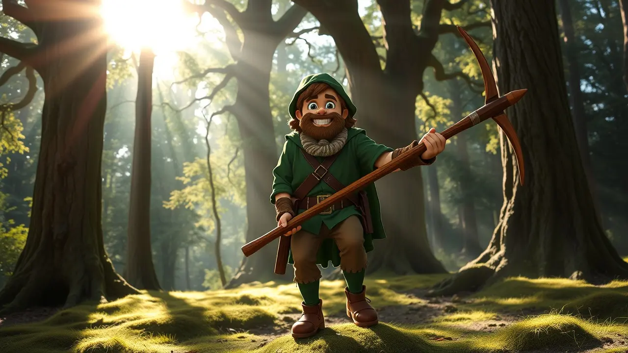 Significado de Sonhar com Little John: Uma Análise Detalhada Ilustração de Little John sorrindo na Floresta de Sherwood