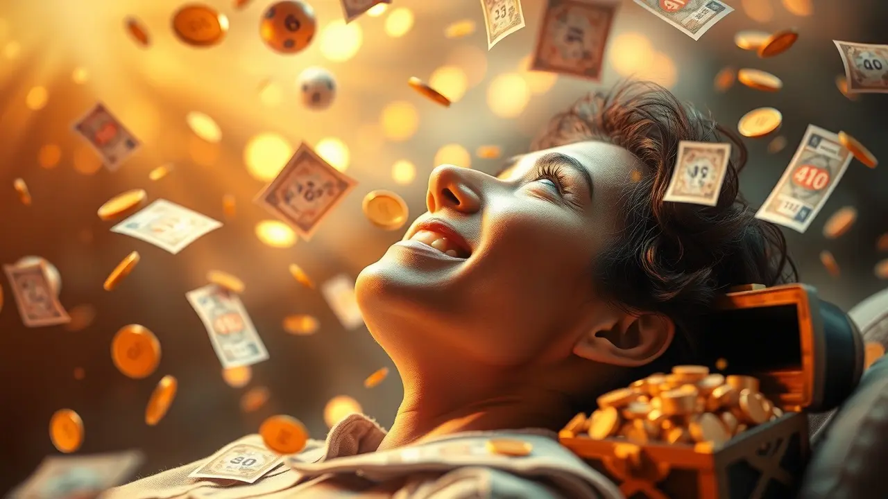 Pessoa sonhando em ganhar na loteria