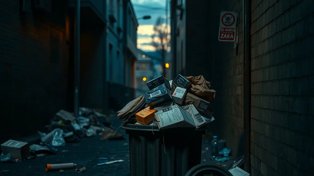 Lixeira transbordando lixo