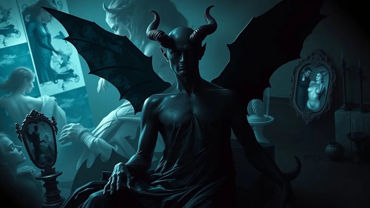 Homem de terno em sonho obscuro.