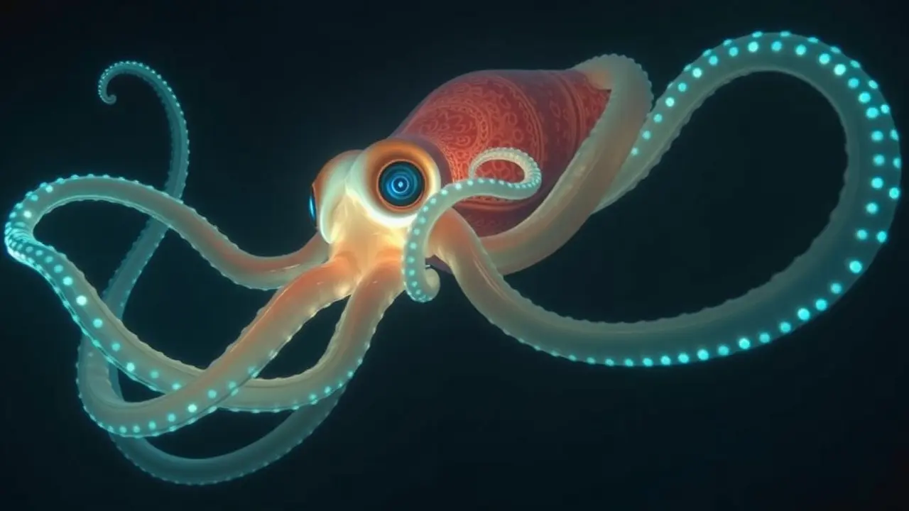 O Fascinante Significado de Sonhar com Lula-Gigante Lula-gigante nadando nas profundezas oceânicas