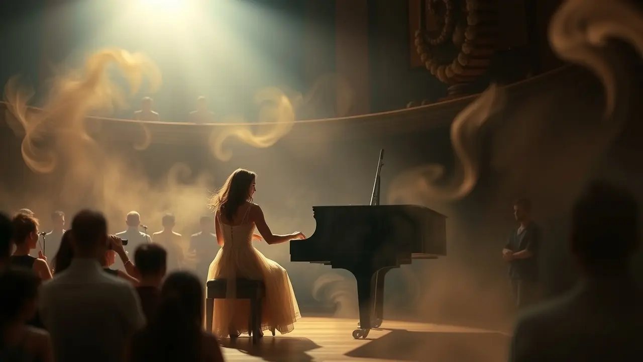 Sonhar com Magda Tagliaferro: Desvende os Significados Ocultos Mulher ao piano em sonho com Magda Tagliaferro