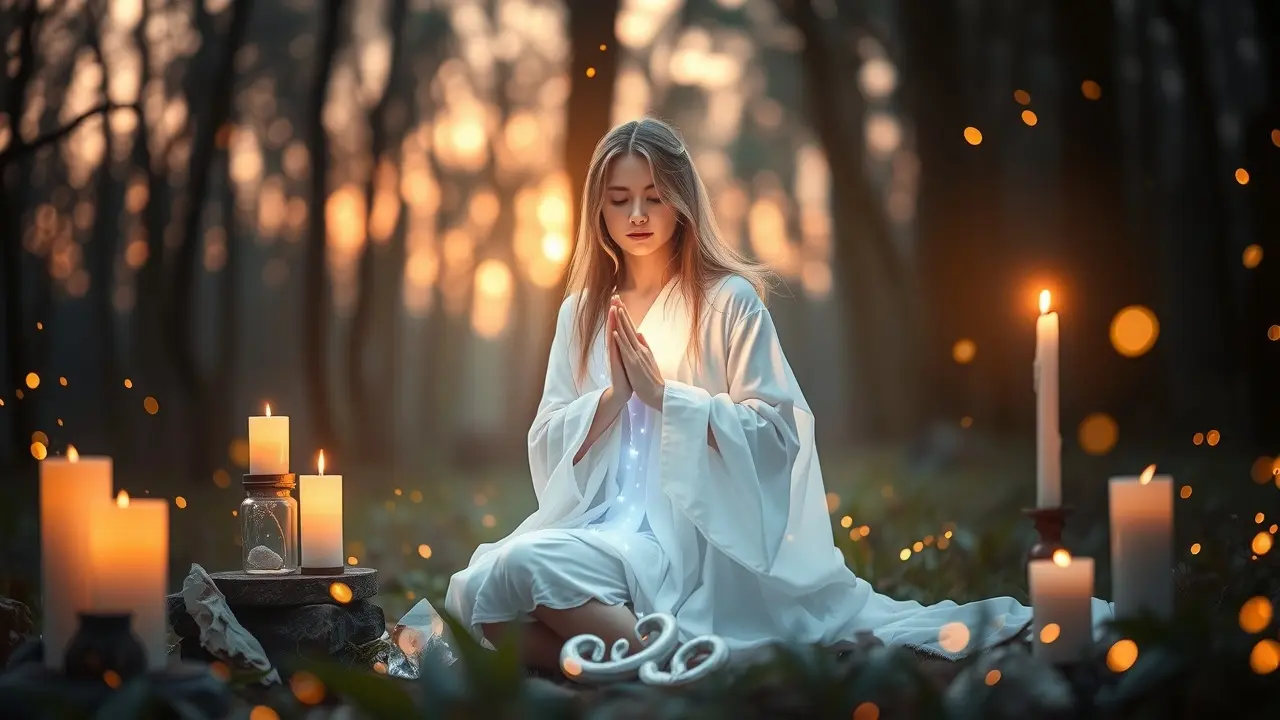 Sonhar com Magia Branca: Descubra os Significados Ocultos Mulher canalizando energias positivas em sonho com magia branca