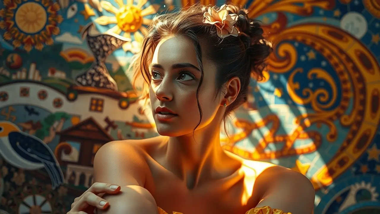 Significado de Sonhar com Magnum Opus: Desvende o Potencial Criativo Mulher inspirada sonhando com sua magnum opus