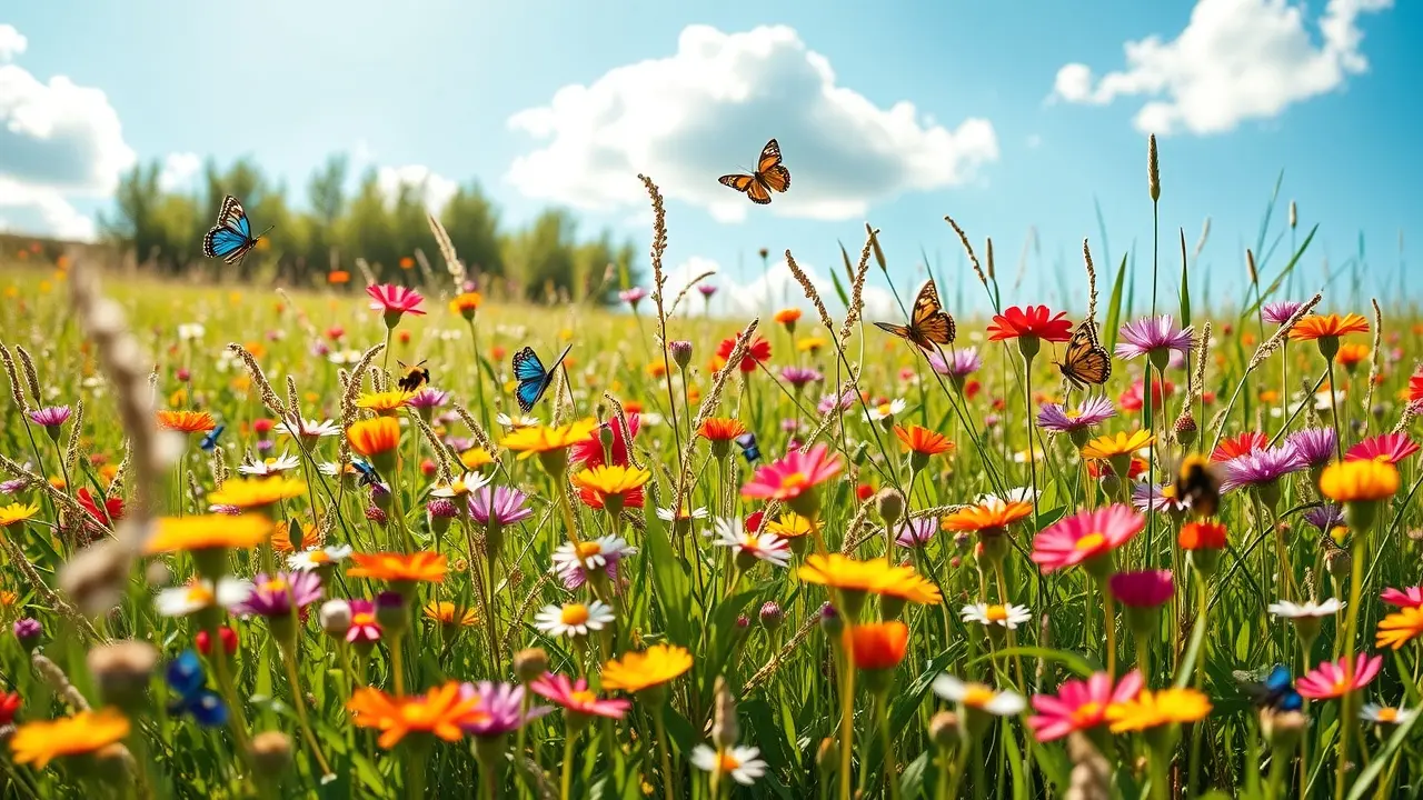 Sonhar com Maio: Descubra os Significados e Interpretações Prado florido em maio, simbolizando renovação.