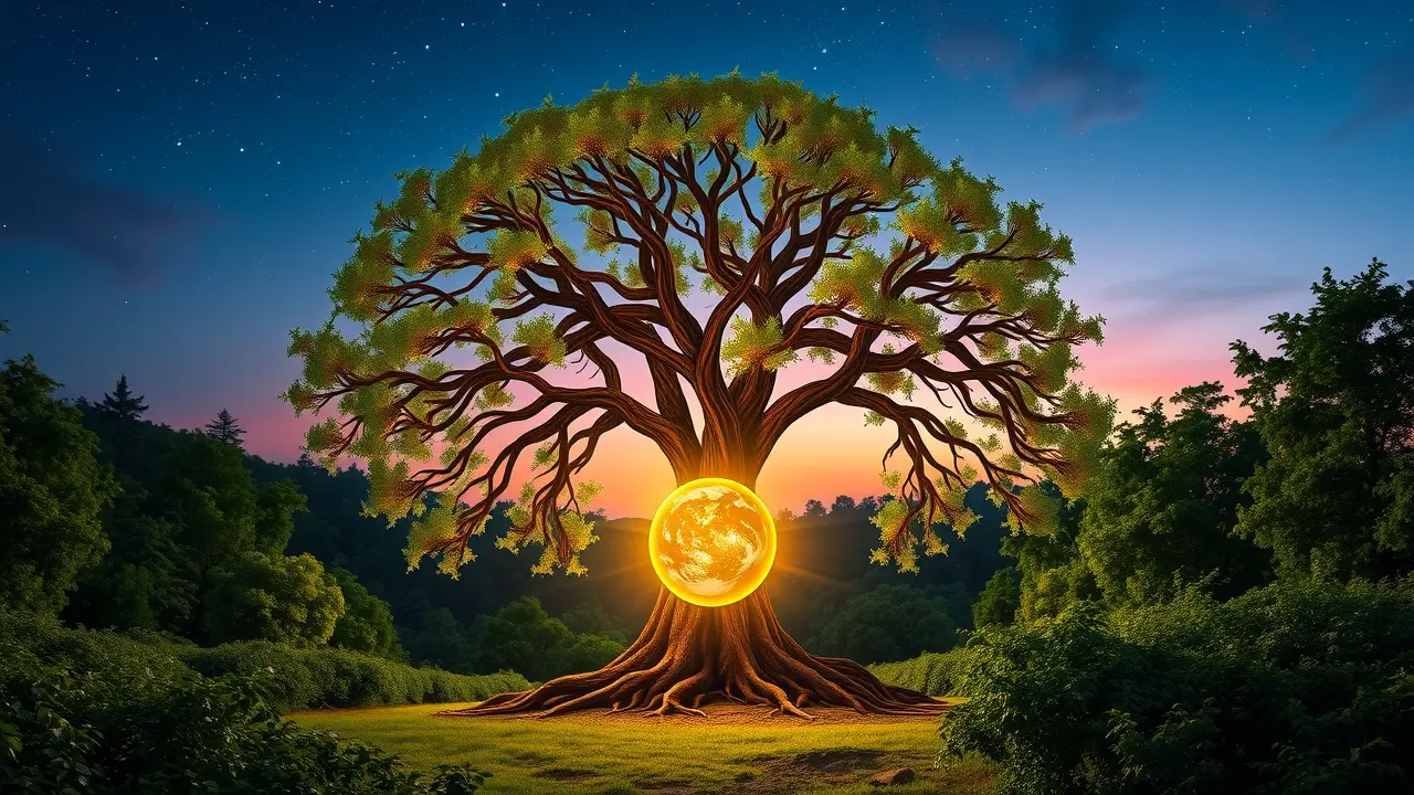 Significado de Sonhar com Malkuth: Desvende os Mistérios da Cabala Árvore da vida com Malkuth brilhante