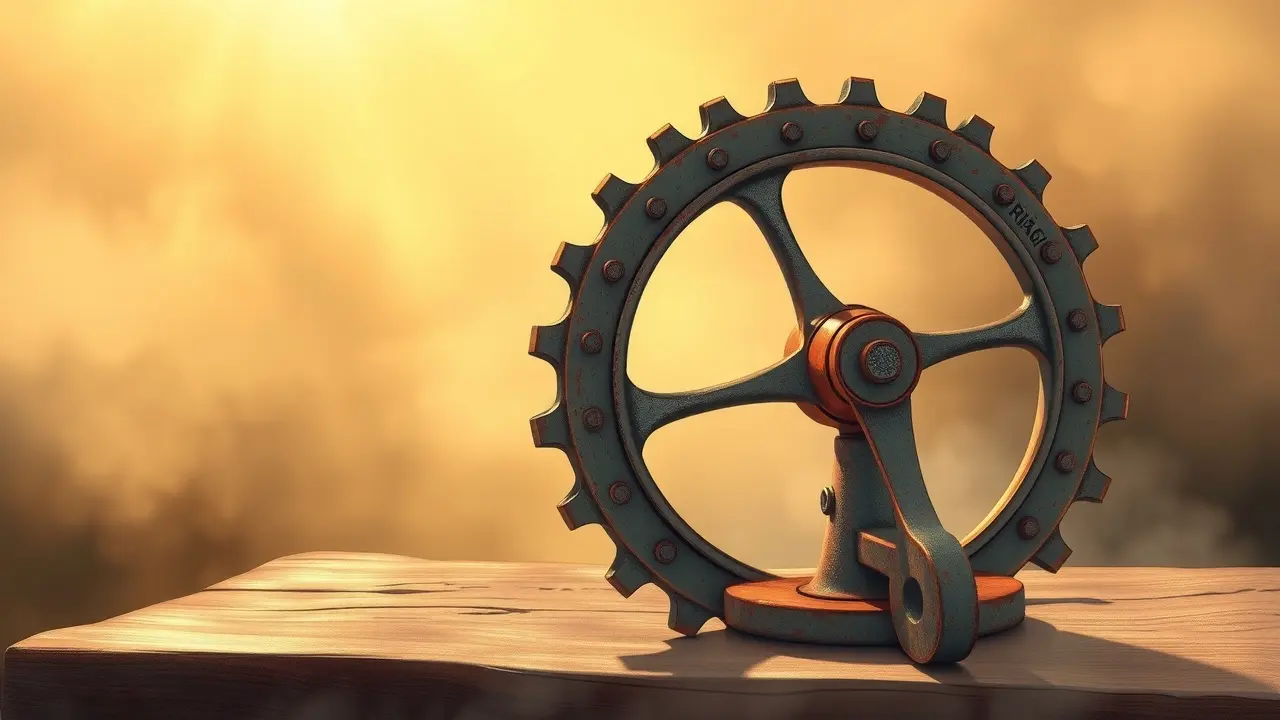 Sonhar com Manivela: Descubra os Significados e Simbolismos Ocultos Manivela antiga com névoa dourada