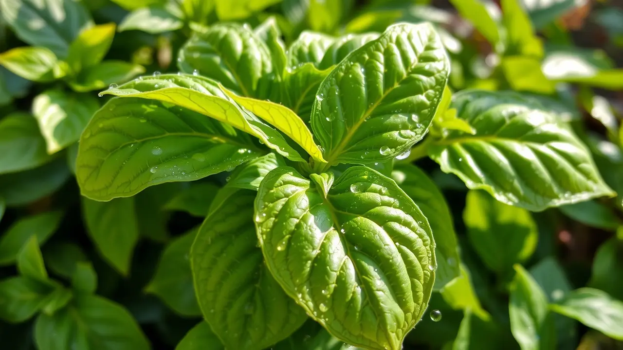 Planta de manjericão verde e viçosa