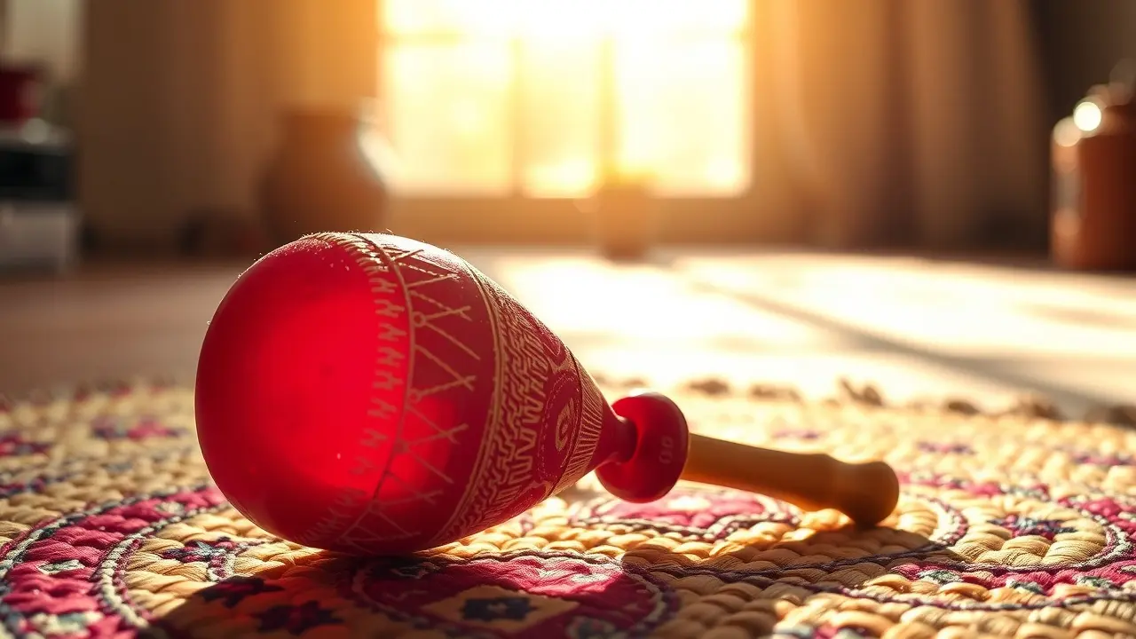 Sonhar com Maracá: Desvende os Mistérios e Significados! Maracá colorido artesanal.