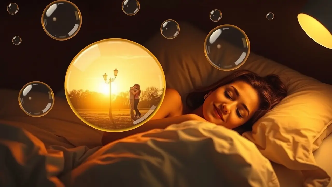 Mulher sonhando com o marido.