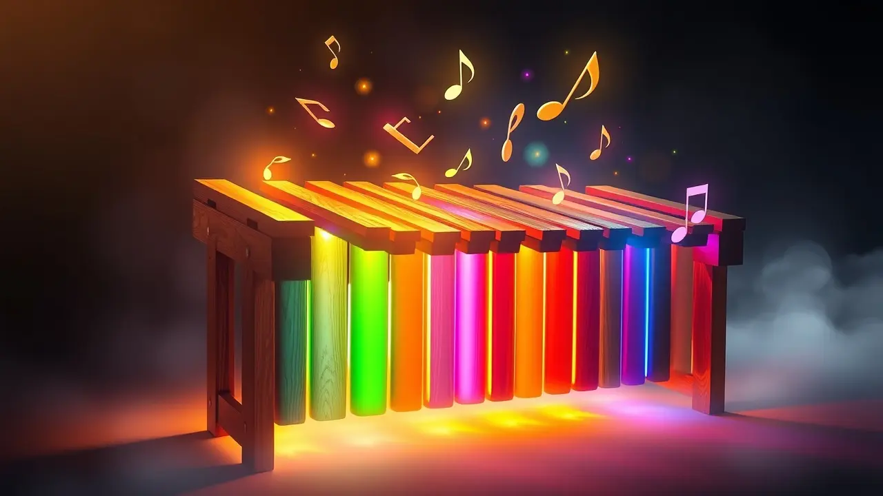 Significado de Sonhar com Marimba: Desvende os Mistérios! Marimba brilhante em um sonho.