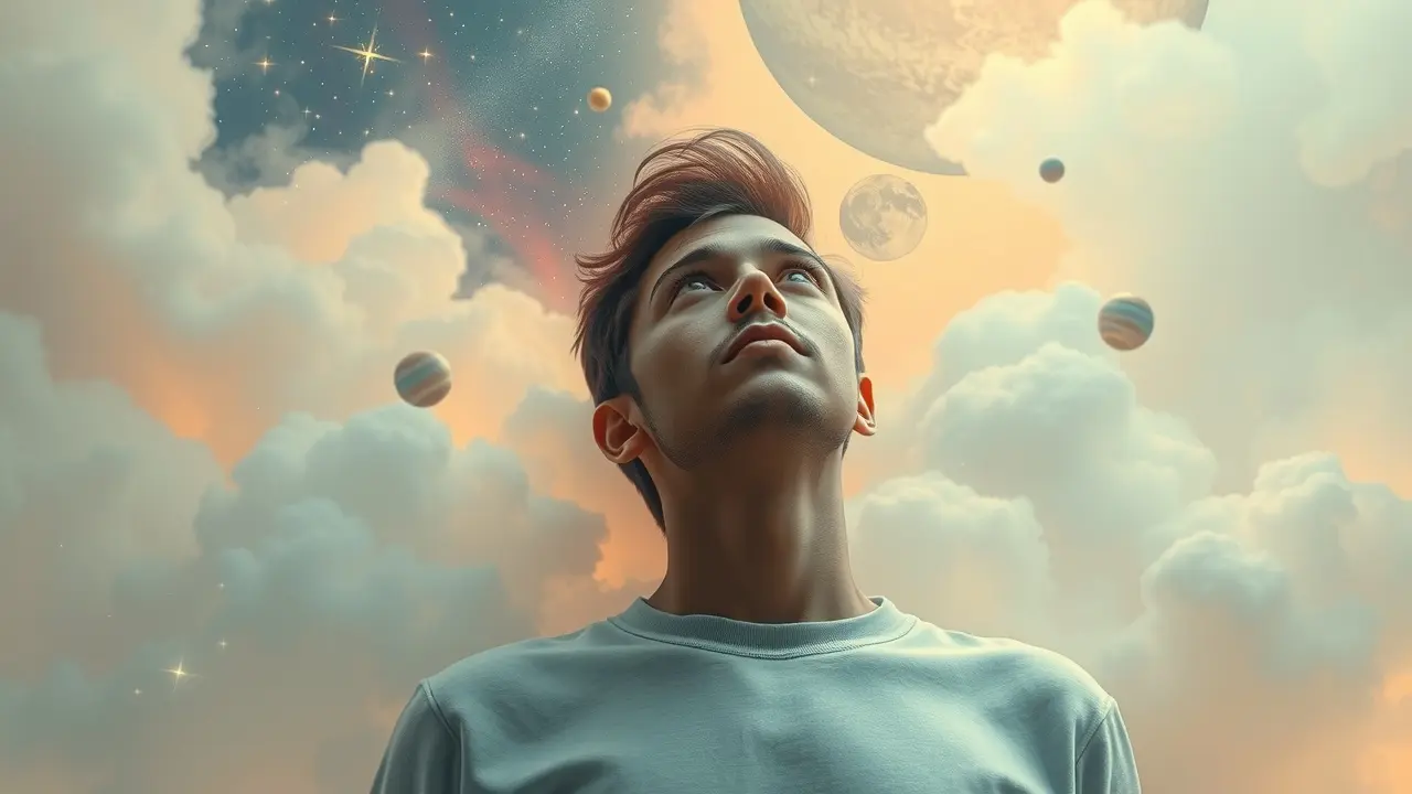 Mulher sonhando com autoconhecimento