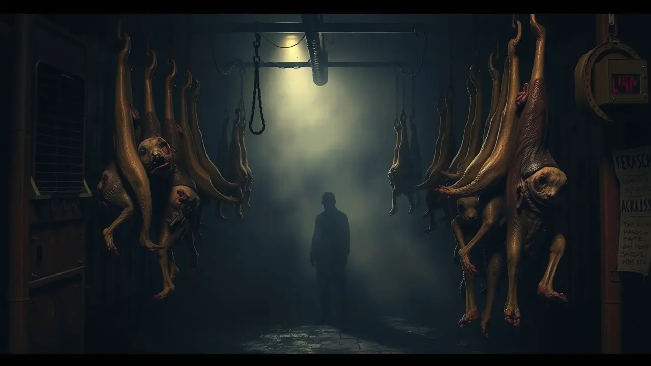 Sonhar com Matadouro: Desvende os Significados Ocultos Visão sombria de um matadouro simbolizando perdas