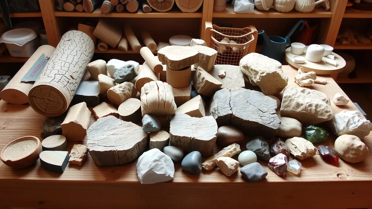 Sonhar com Matéria Prima: Descubra os Significados Ocultos Bancada com diversas matérias primas.