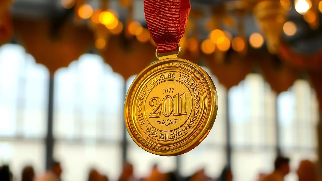 Medalha dourada brilhante