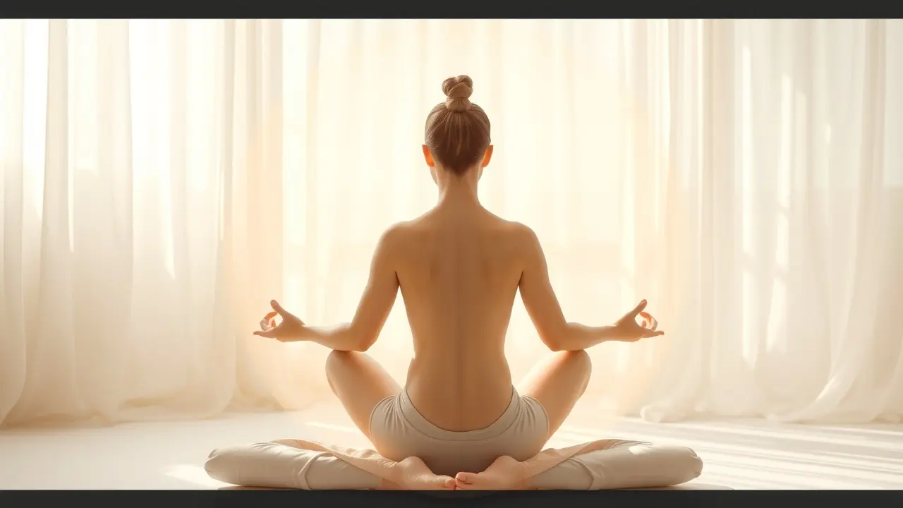 Pessoa meditando em posição de lótus.