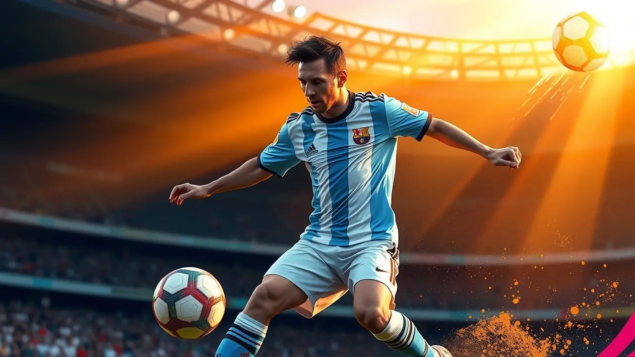 Sonhar com Messi: Descubra o Significado e as Mensagens Ocultas Lionel Messi driblando a bola em campo.