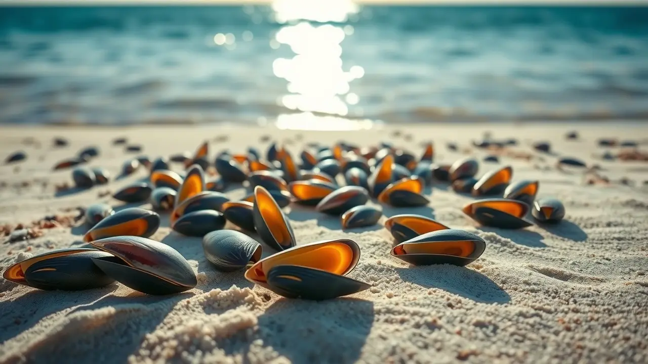 Sonhar com Mexilhão: Descubra o Significado e as Interpretações Sonho com mexilhão em praia ensolarada