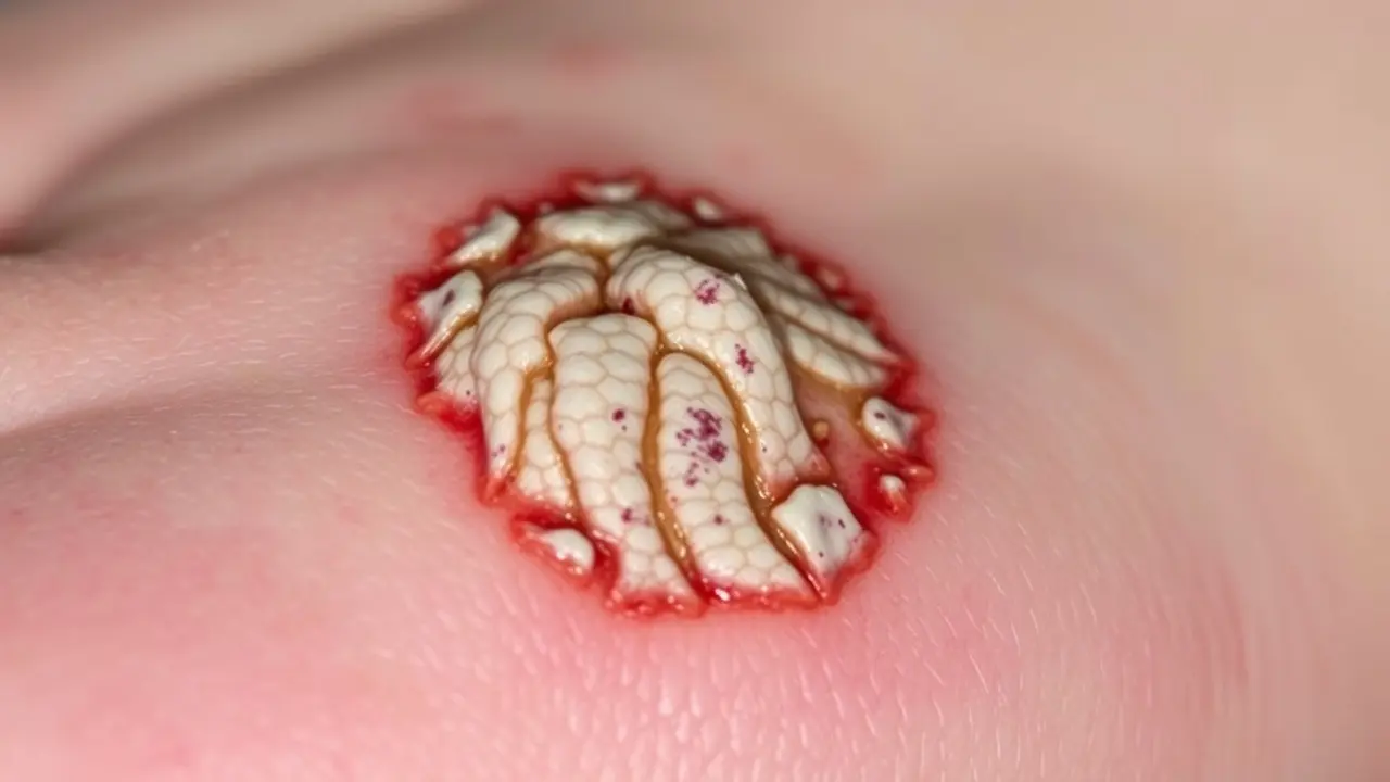 Pele com micose em detalhe