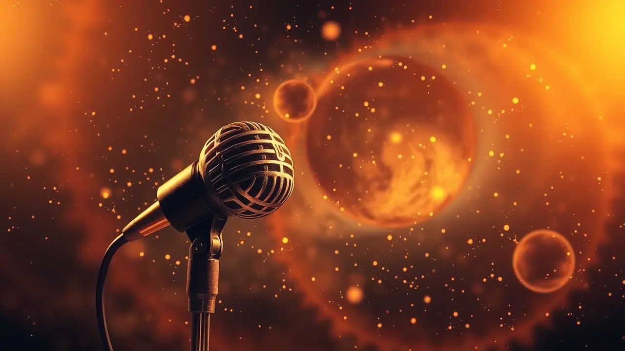 Sonho com microfone simbolizando comunicação e expressão.