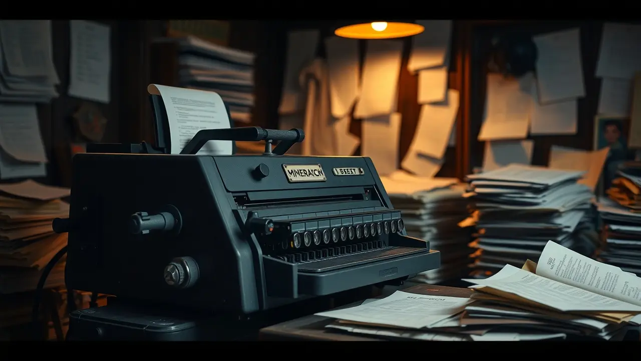 Mimeógrafo antigo em escritório