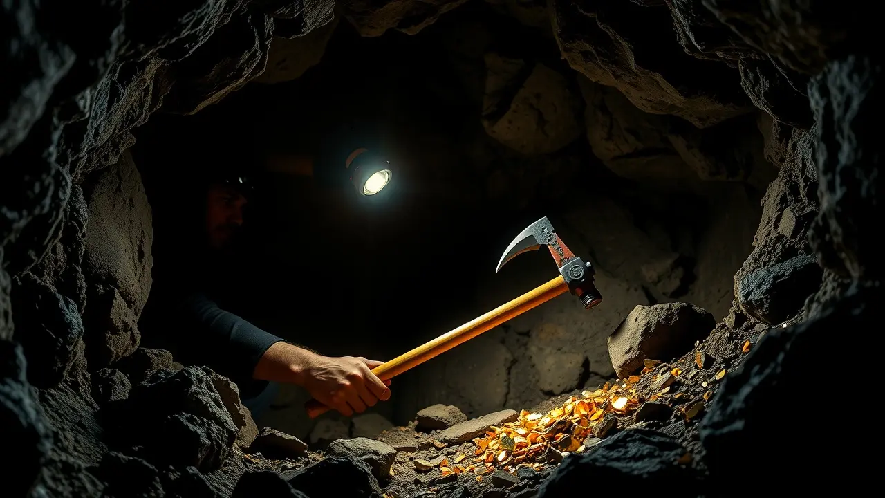 Pessoa minerando em busca de ouro