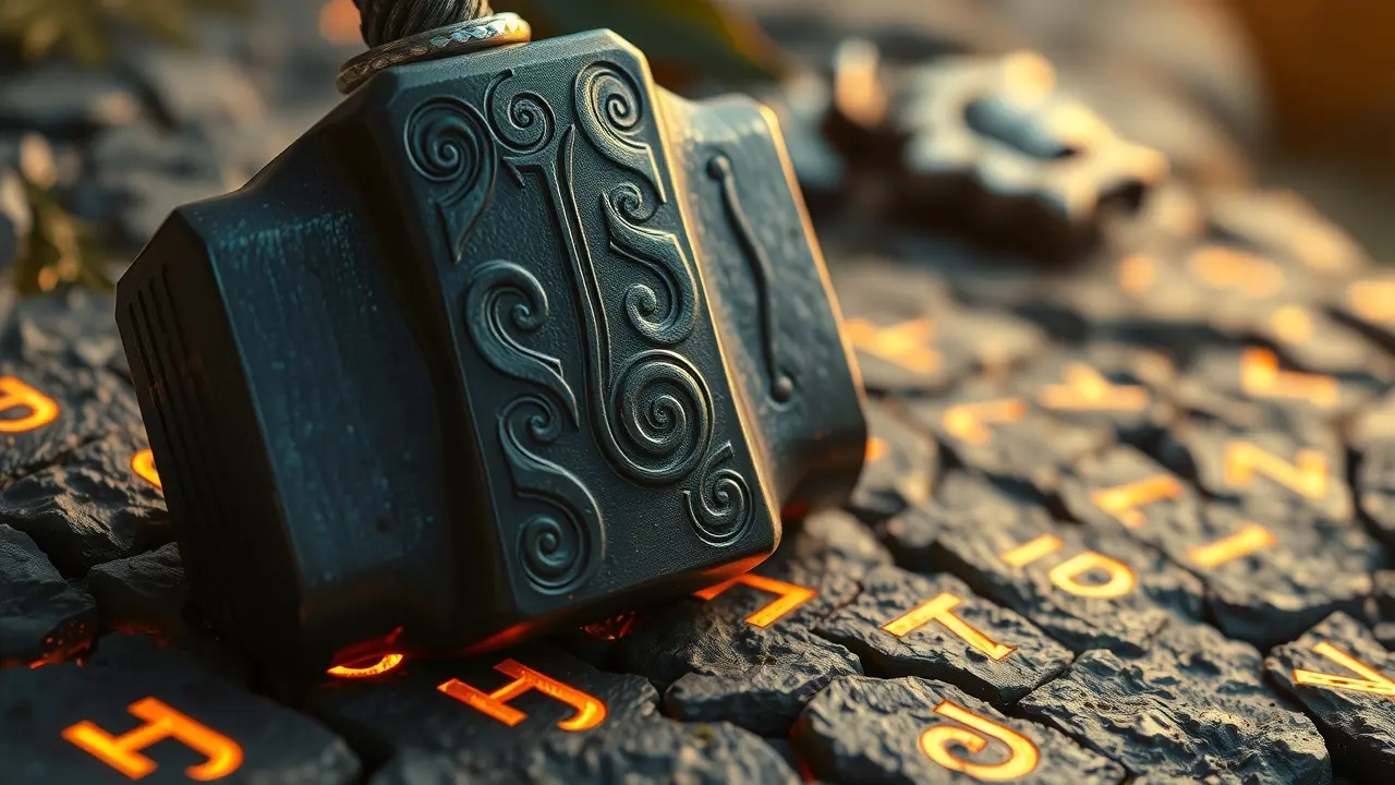 Martelo de Thor Mjolnir em close-up