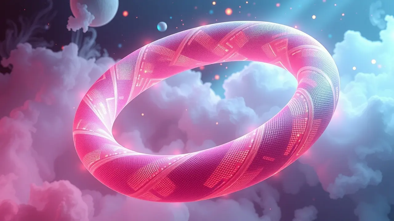 Sonhar com Möbius: Desvendando o Significado Oculto Fita de Möbius colorida representando infinitude e ciclos.