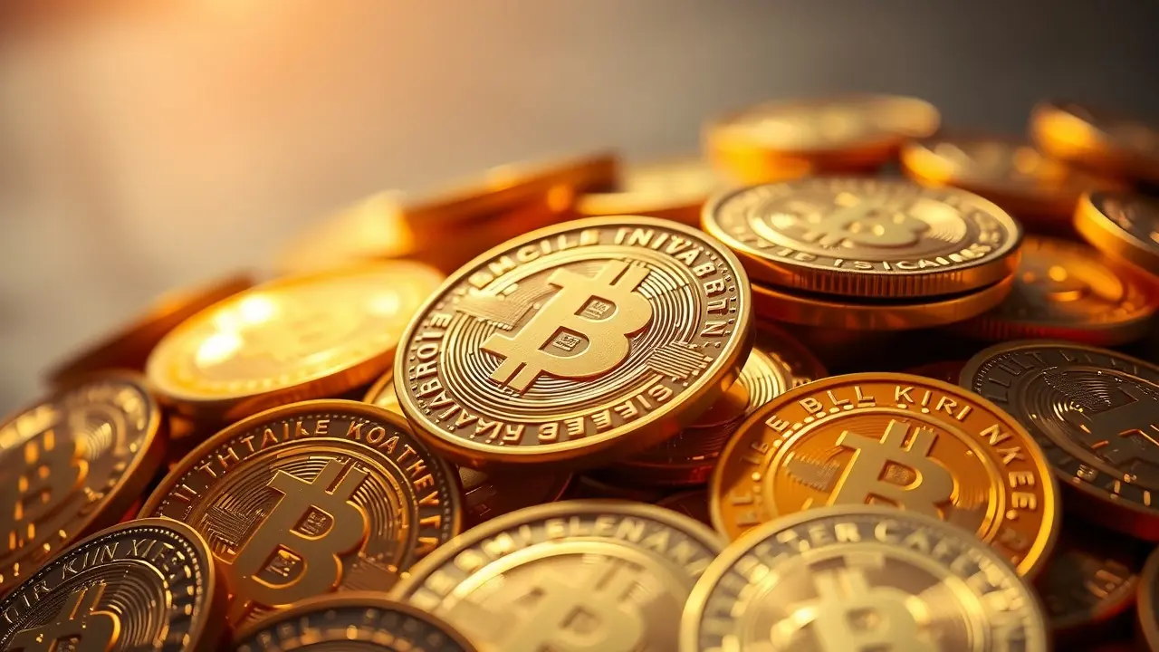 Moedas de ouro brilhantes