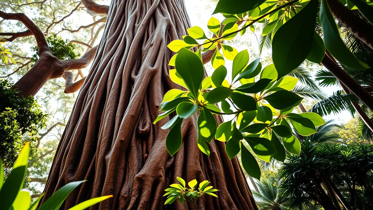 Sonhar com Mogno: Descubra os Significados e Interpretações! Árvore de mogno exuberante em floresta tropical