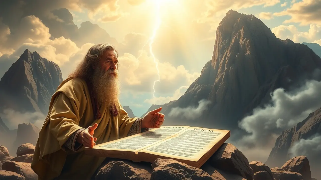 Moisés no Monte Sinai recebendo os Dez Mandamentos