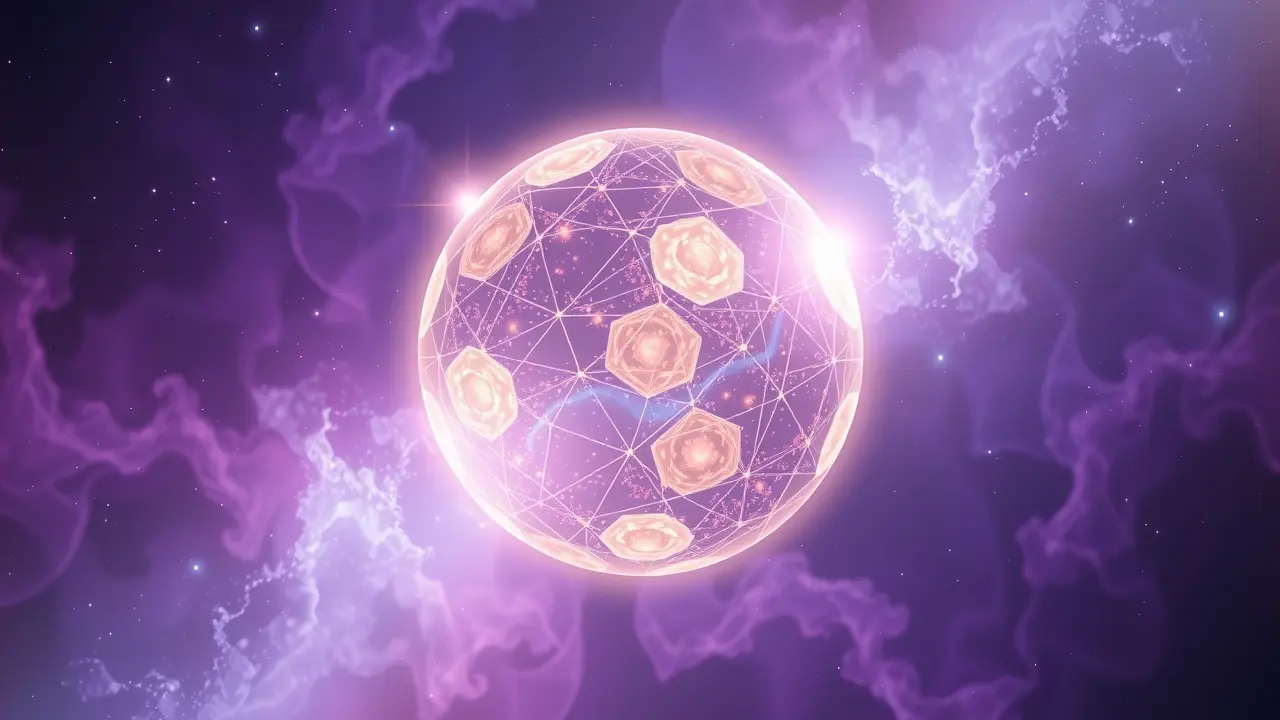 Sonhar com Monad: Desvende o Significado Oculto Monad brilhante em nebulosa cósmica