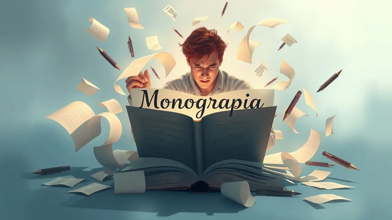 Sonhar com Monografia: Descubra os Significados e Interpretações Pessoa sonhando com monografia e papéis voando ao redor