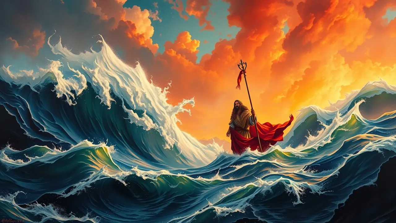 Significado de Sonhar com Moisés: Decifre os Símbolos e Mensagens! Moisés separando o Mar Vermelho