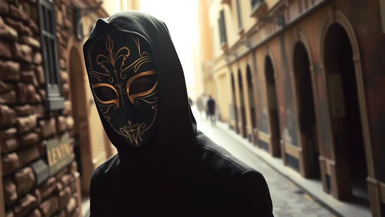 Sonhar com Máscara: Descubra os Significados Ocultos Homem com máscara veneziana preta e dourada.