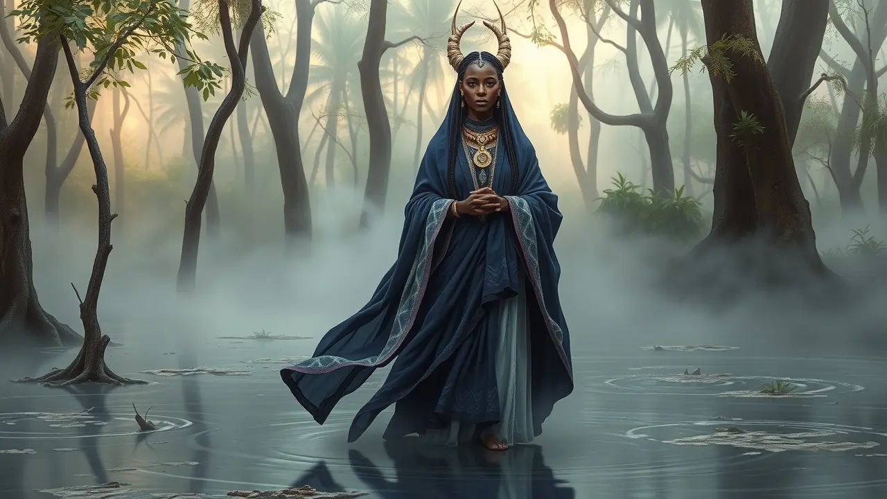 Nanã Buruquê em pintura digital realista