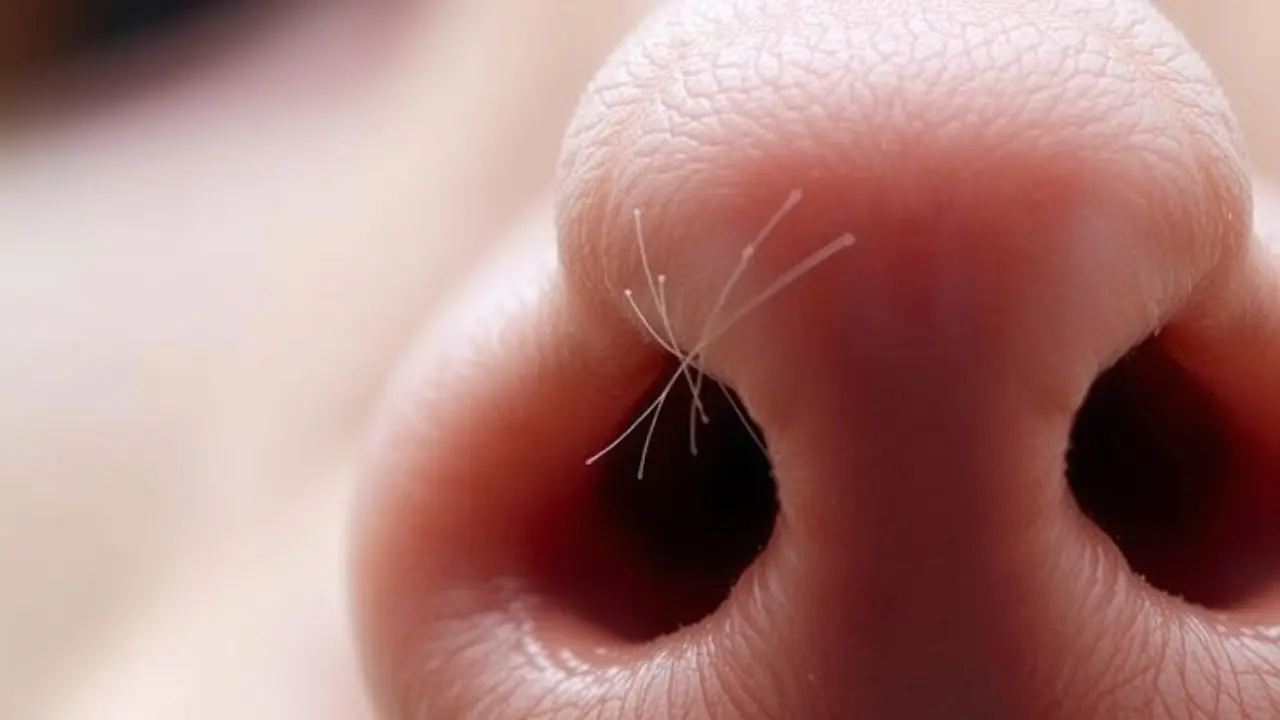 Detalhe de uma narina humana