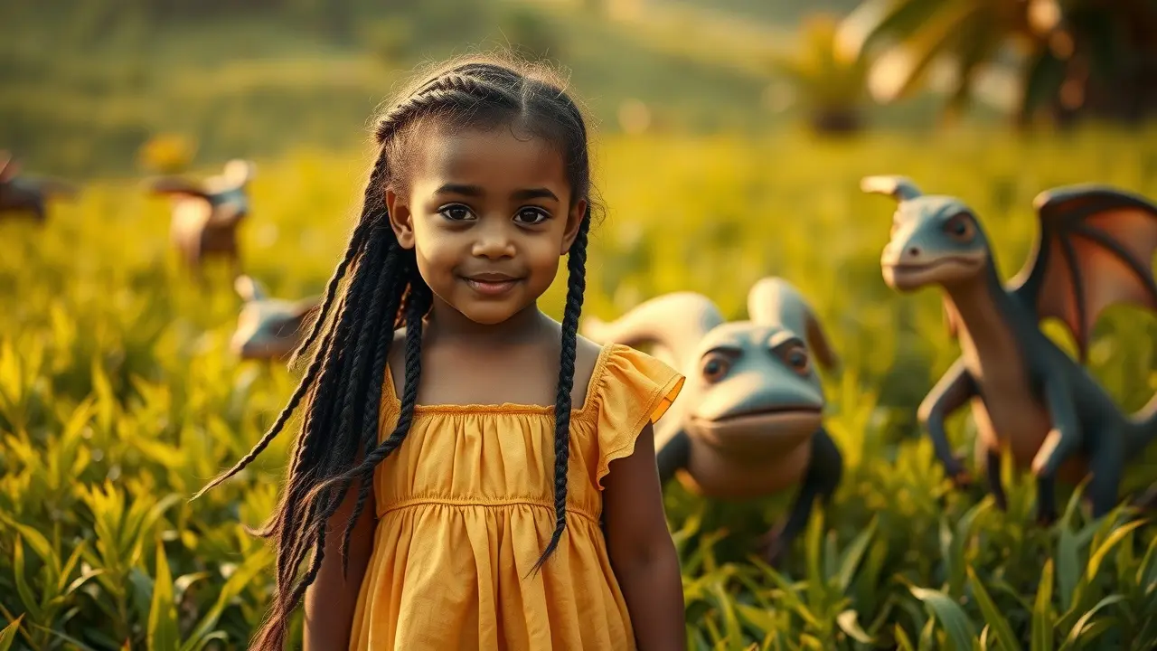 Menina com vestido amarelo no campo, sonhar com Narizinho