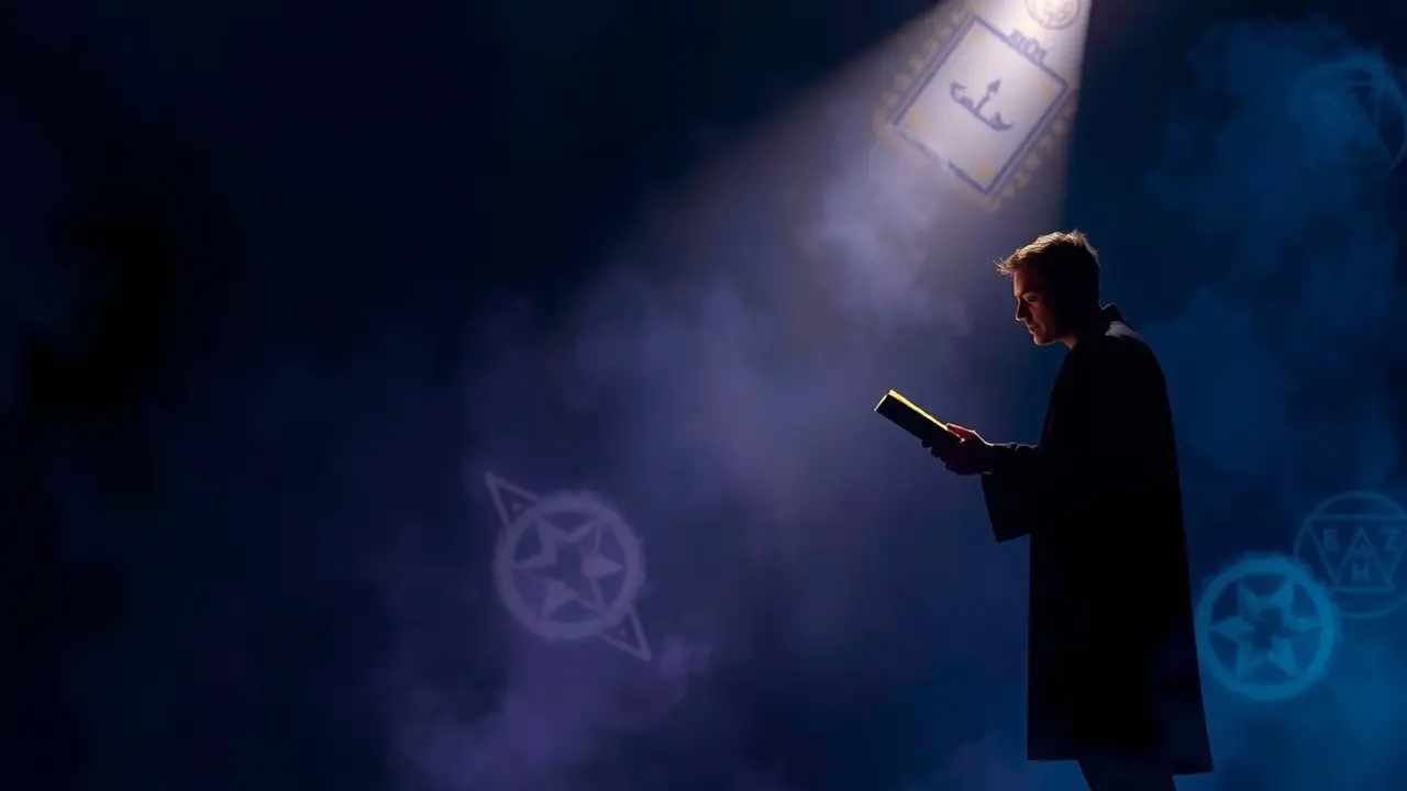 Sonhar com Narração: Descubra os Significados e Interpretações Sonho com narração: figura sombria em palco.