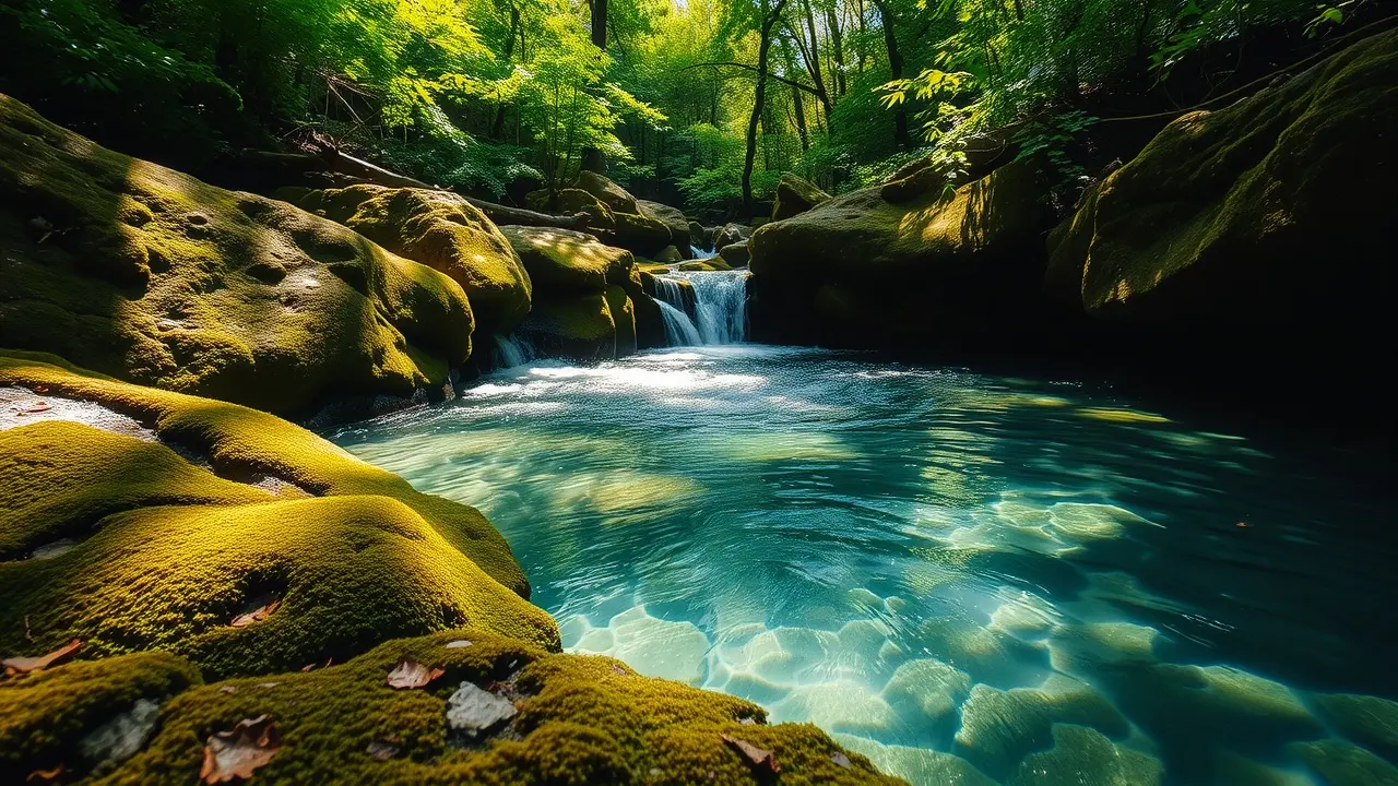 Sonhar com Nascente de Água: Desvende os Significados Ocultos Nascente de água cristalina em meio à natureza.