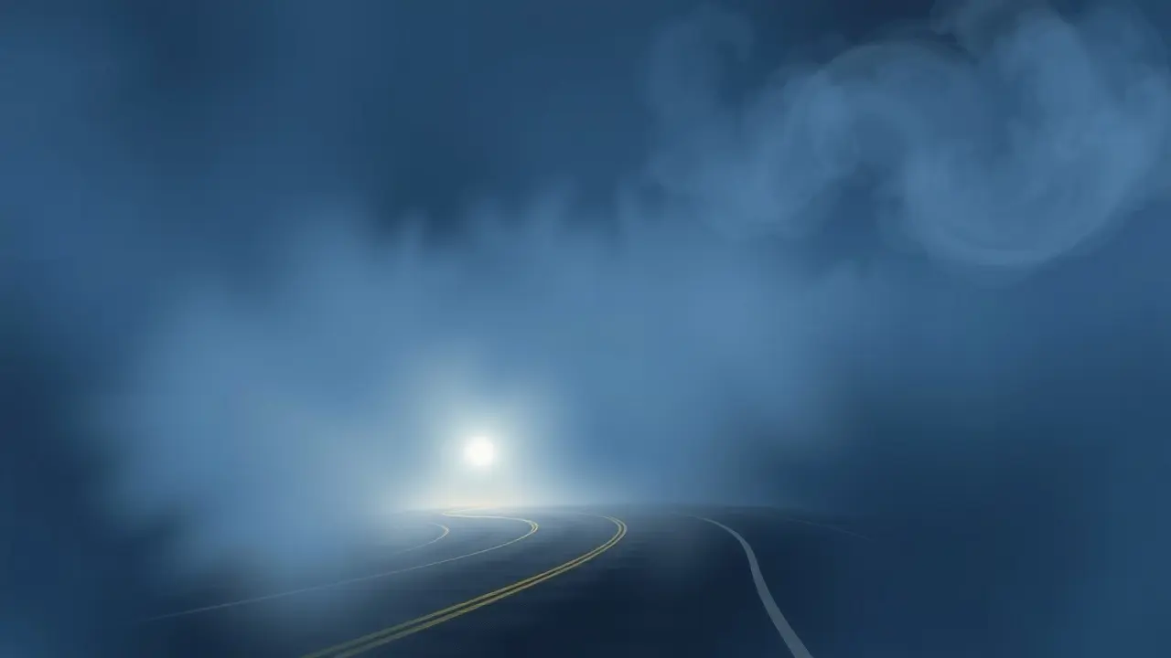 Sonhar com Neblina: Descubra o Significado e as Interpretações Estrada envolta em neblina densa