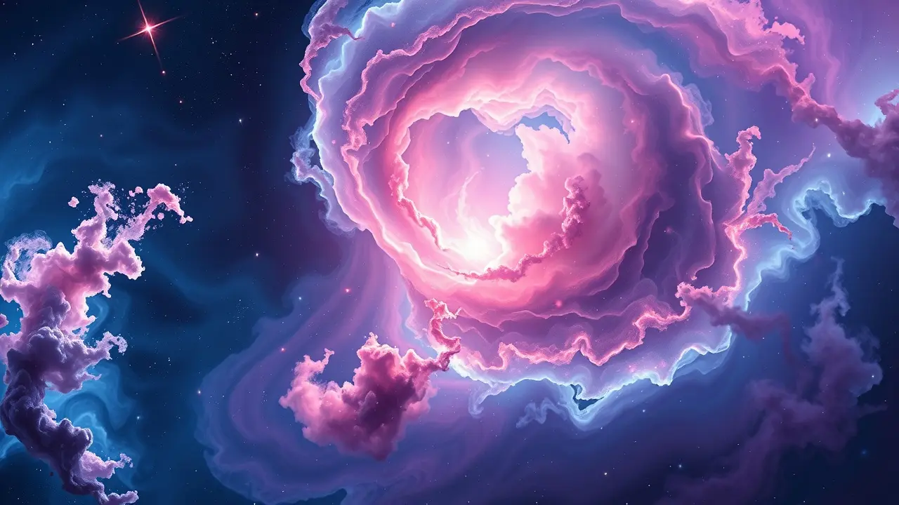 Nebulosa estelar colorida em sonho.