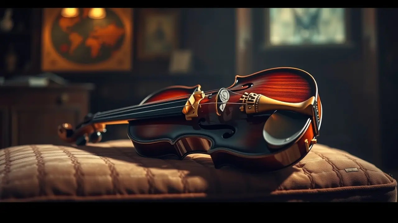 Significado de Sonhar com Neorrabeca: Desvendando os Sons do Inconsciente Violino antigo em um tecido aveludado.