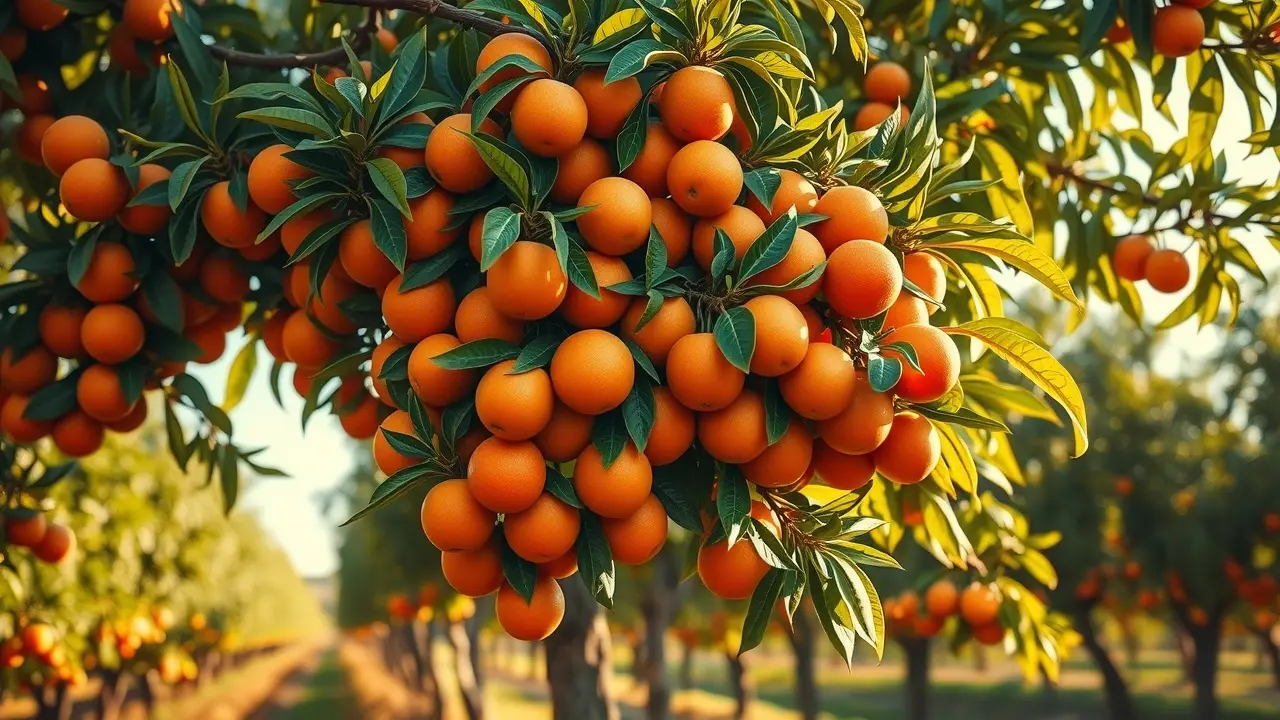 Nespereira carregada de frutos maduros